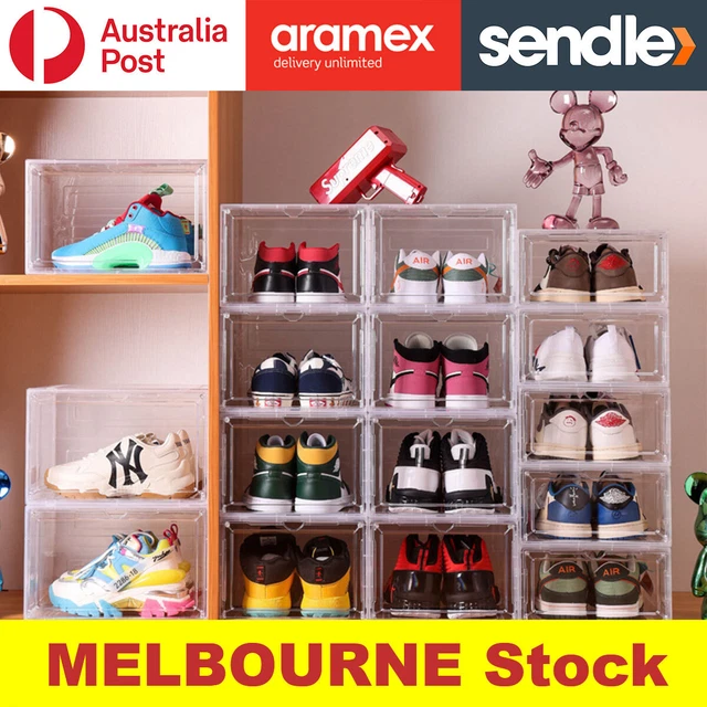 10X PREMIUM SNEAKER Display Shoe Box Storage Clear Acrylic Boxes Side ...