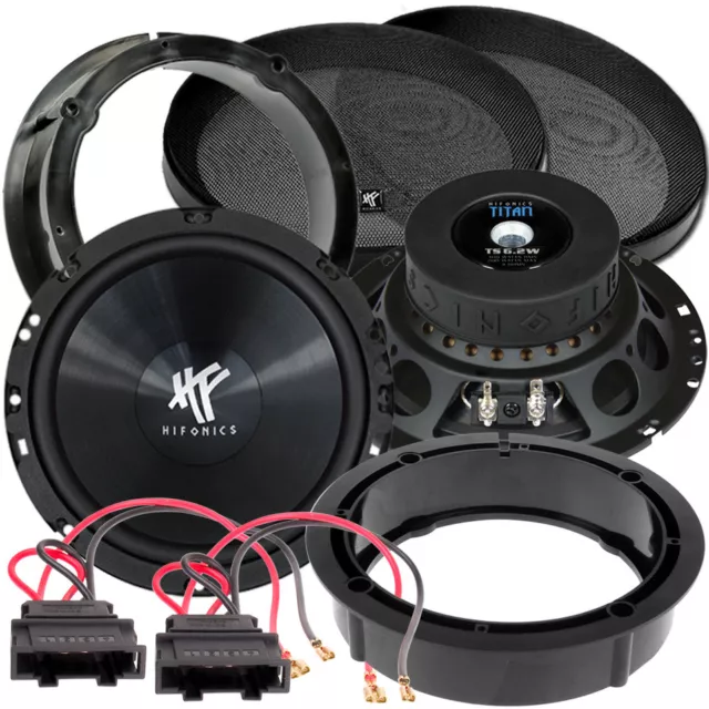 HIFONICS TS 6.2W Kickbass Woofer Lautsprecher Paar für VW Passat 3B / 3BG / B5