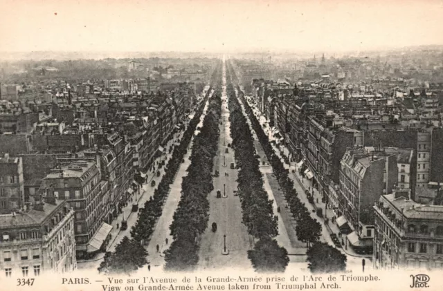 Vintage Postcard 1910's Grande-Armee Avenue From Triumphal Arch Paris France FR