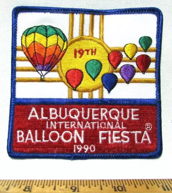 Vintage 1990 Albuquerque Hot Air Balloon Fiesta Official Patch 19th Annual NM