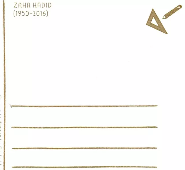 Zaha Hadid, Architect (British-Iraqi, 1950-2016) --POSTCARD 2