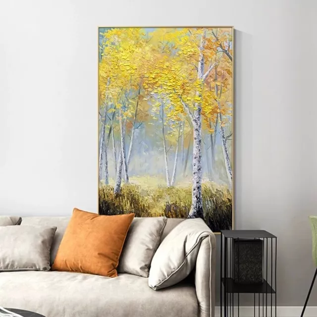 Forest Wall Art Abstract Tree Painting On Canvas Hand Painted Wall Living Room