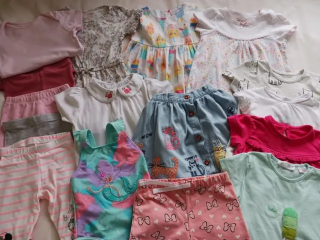 Baby Girls Summer Clothes Bundle To Fit Age 9-12 Months