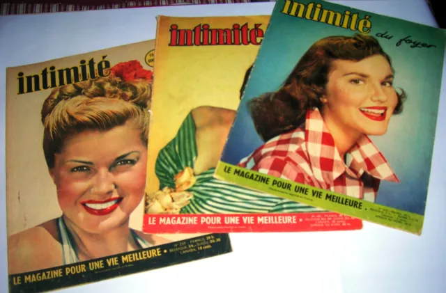 Lot de 3 magazines Intimité N° 239-408-619.