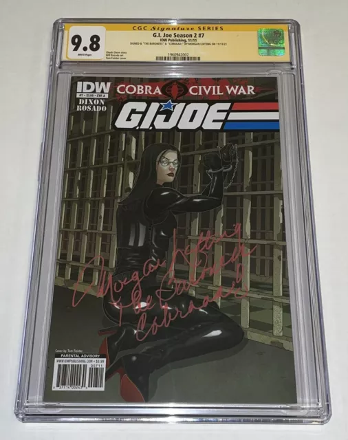 Gi Joe Season 2 #7 Signed By Morgan Lofting The Baroness Comic Cgc 9.8 Ss