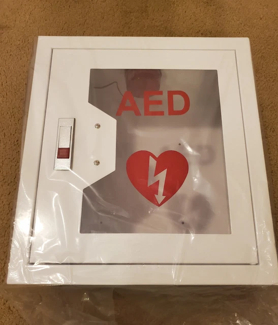 AED Defibrillator Wall Mounted Storage Cabinet Box With Light and Alarm
