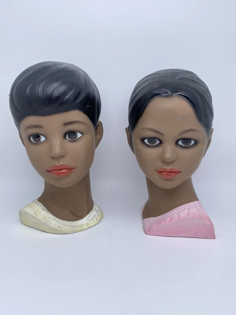 Lego Japan 7" Chalkware Busts Hawaiian Polynesian Head Boy Girl #3761 Man Woman