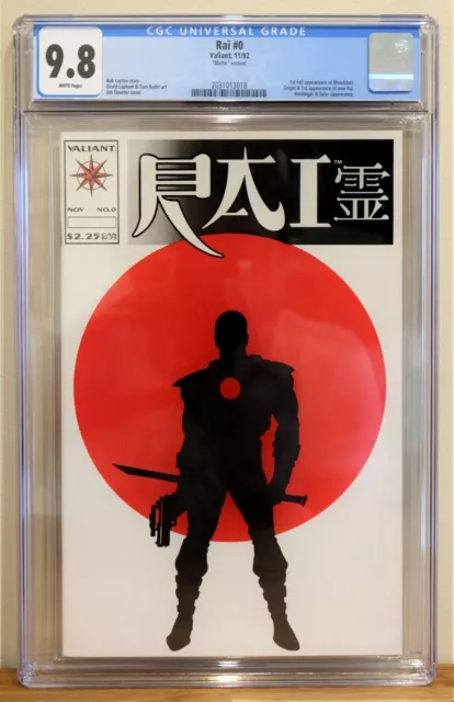 Rai #0 Cgc 9.8 - White Pages **1St App. & Origin Of Bloodshot** Movie Coming