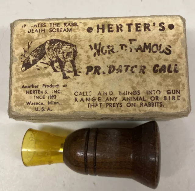 Vintage Herters World Famous Predator Call Wood In Box Vgc
