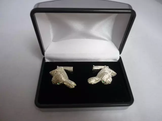 Stunning Sterling Silver Shooting/Hunting Hare Cufflinks New Cased