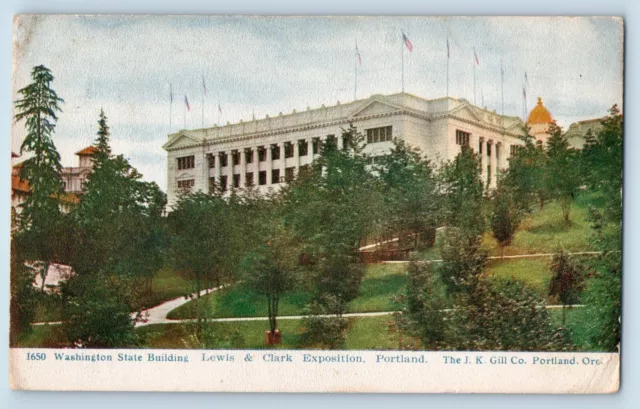 Portland Oregon Postcard Washington State Building Lewis Clark Exposition 1907