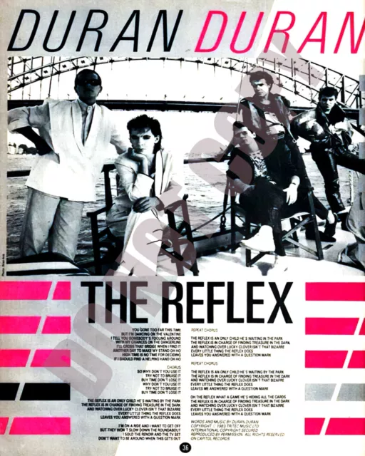 1983 Duran Duran The Reflex Seven and the Ragged Tiger Record Ad 8x10 Photo