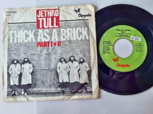 JETHRO TULL - Thick as a brick 7'' Vinyl Germany EUR 22,00 - PicClick FR