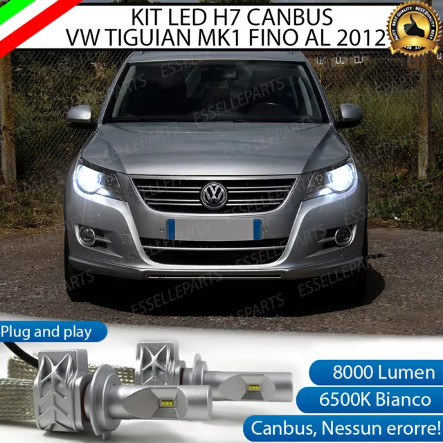 Kit Led H7 Vw Tiguan 5N Canbus 8000 Lumen 6500K Bianco Anabbaglianti