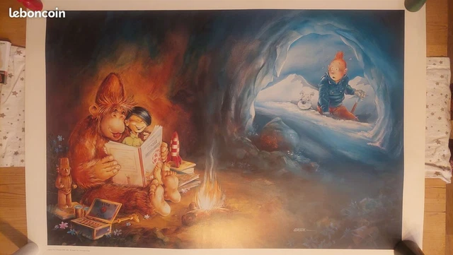 lot de 3 lithographie tintin