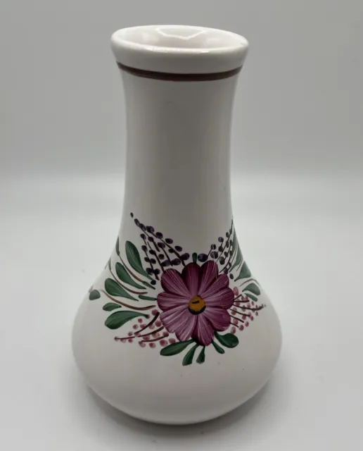 Vintage Ceramic Hand Painted Floral Bud Vase, Small 5”inches Tall