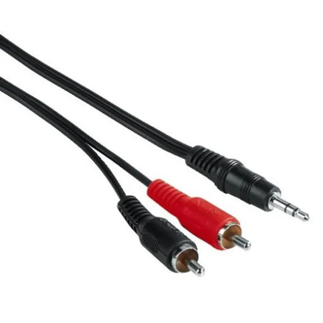 Hama Câble Rca Câble Jack Audio Câble de Raccordement 2x Rca 3,5mm Jacks