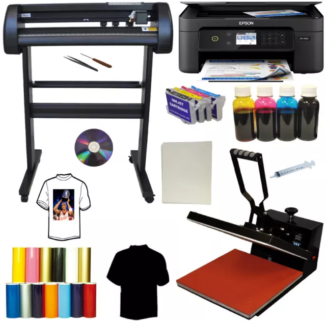 15x15 Heat Press Wireless Printer Bulk Ink Transfer Paper Tshirt Start-up  Bundle