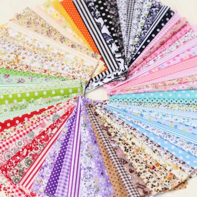 Lot De Coupons De Tissu Coton Patchwork 25x25cm, Motifs Fleuris, Pour Couture Et Scrapbooking