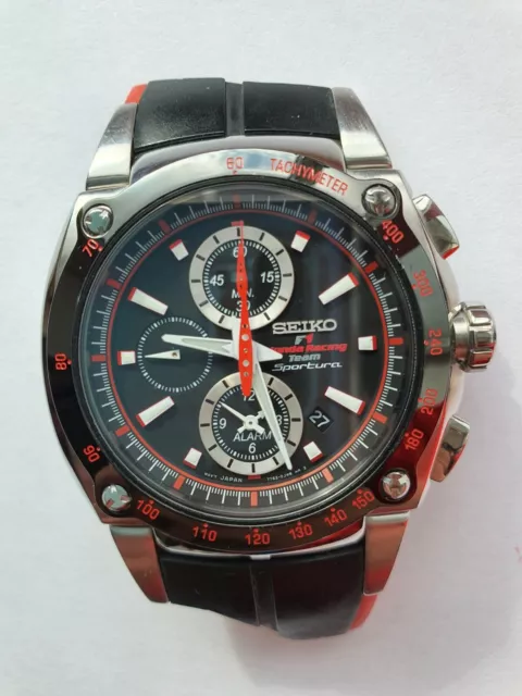 SEIKO SPORTURA HONDA F1 Racing Edition Watch SNA749 Needs New Strap &  Battery £ - PicClick UK