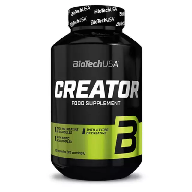 (153,64 EUR/kg) Biotech USA Crea-Tor 120 cápsulas Creatin Matrix NUEVO EMBALAJE ORIGINAL