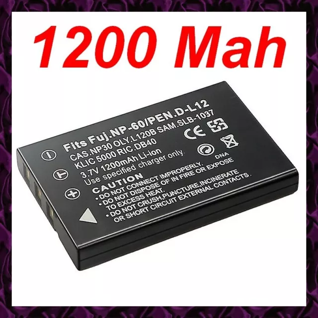 ★★★ "1200mA" BATTERIE Lithium ion Praktica DC52 / DC-52 / DVC 5.1 HDMI NP60