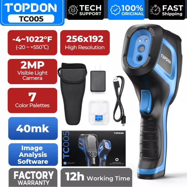 TOPDON TC005 Thermal Imaging Camera 256*192 IR High Resolution with Dual-Camera