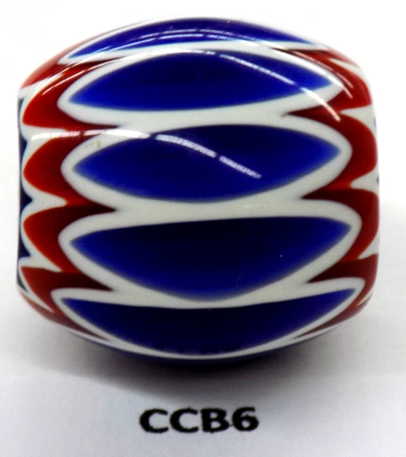 Blue Chevron Collector African Trade Bead Howard Collection CCB6 Bg 53
