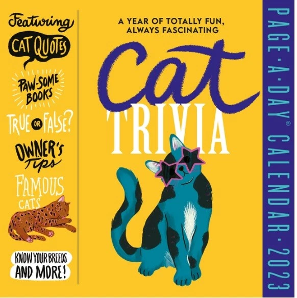 CAT TRIVIA PAGEADAY Calendar 2023 Cat Quotes, PawSome Books, True