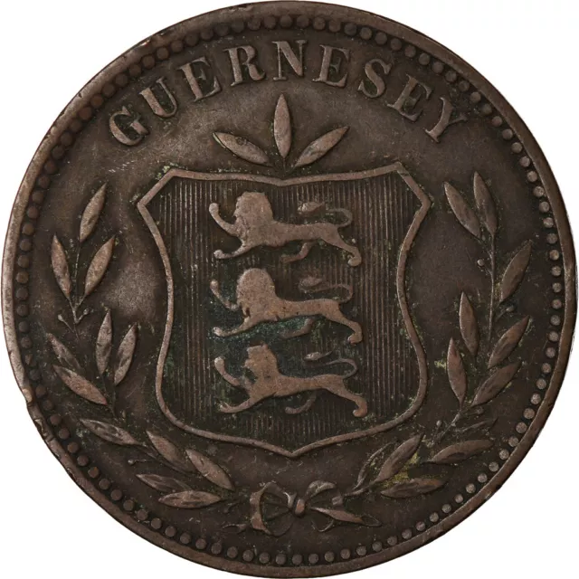 [#852310] Münze, Guernsey, 8 Doubles, 1903, Heaton, Birmingham, S+, Bronze, KM:7