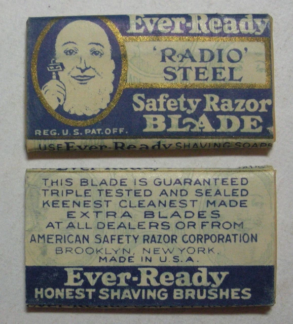 Vintage Razor Blade EVER READY Old sleeve Type Single Edge One Wrapped Blade