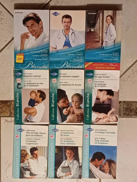 Lot de 9 harlequin série blanche  avec résumé soit 20 romans