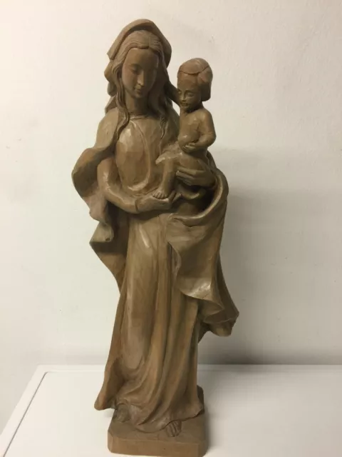 Toll geschnitzte Holzfigur, Madonna mit Kind 54 cm groß, sehr schöne Erhaltung