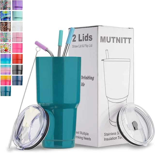 30 Oz Tumbler with Lids and Straws,18/8 Stainless Steel Vacuum Insulated Travel