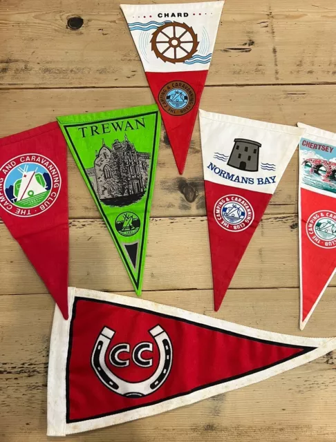 6 x Vintage Camping and Caravan Club, Flags, Pennants.