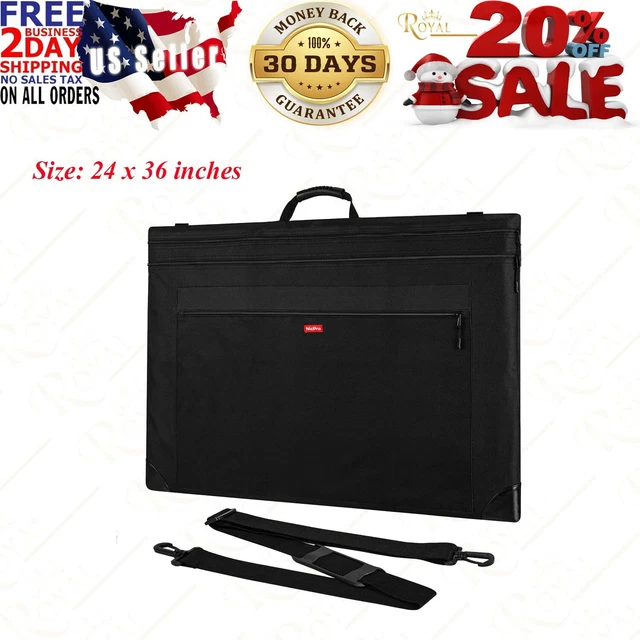 Light&Weight Art Portfolio Bag, 24x36 Black Art Canvas Portfolio Case for