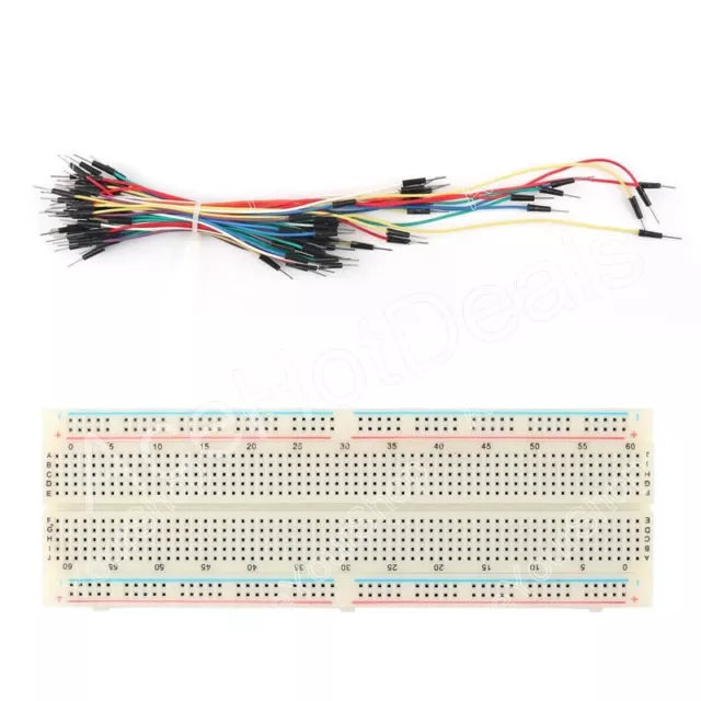 830 Points Solderless PCB Breadboard MB102 + 65Pcs Jumper cables Arduino