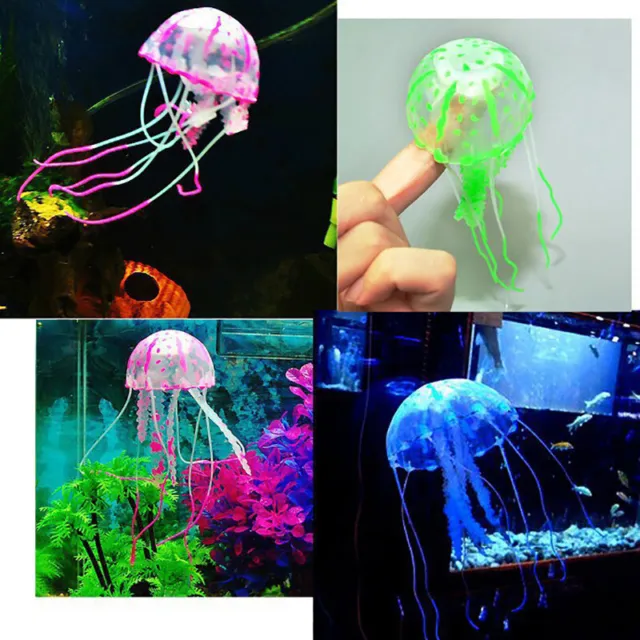 Floating Jelly Fish Glowing Effect Aquarium Tank Ornament Decoration Fish Safe 2