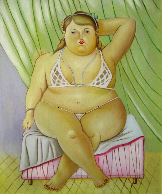 20x24 inches Rep. Fernando Botero stretched Oil Painting Canvas Handmade Art 159