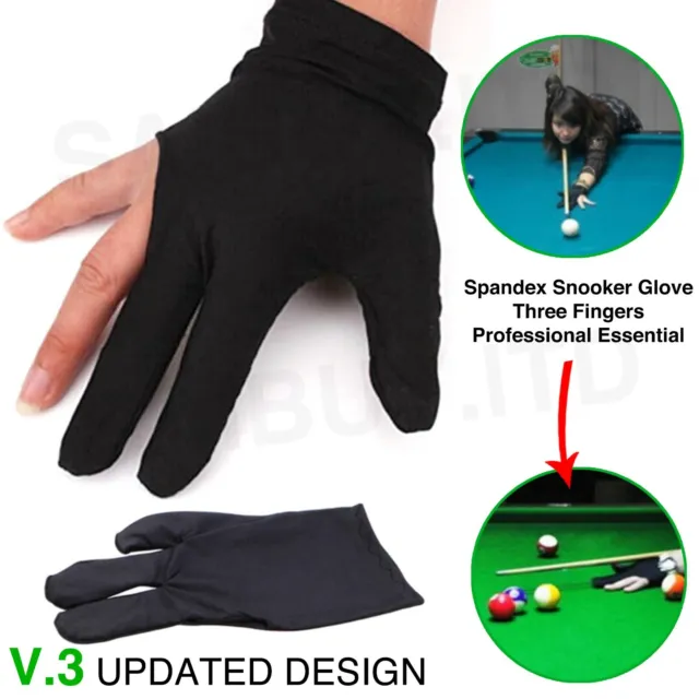 Spandex Snooker Billiard Cue Gloves Pool Left Hand Open Three Finger Glove UK