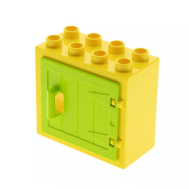 1x LEGO Duplo Window Frame Small 2x4x3 Yellow Door 1x4x3 Lime Green 87653 61649