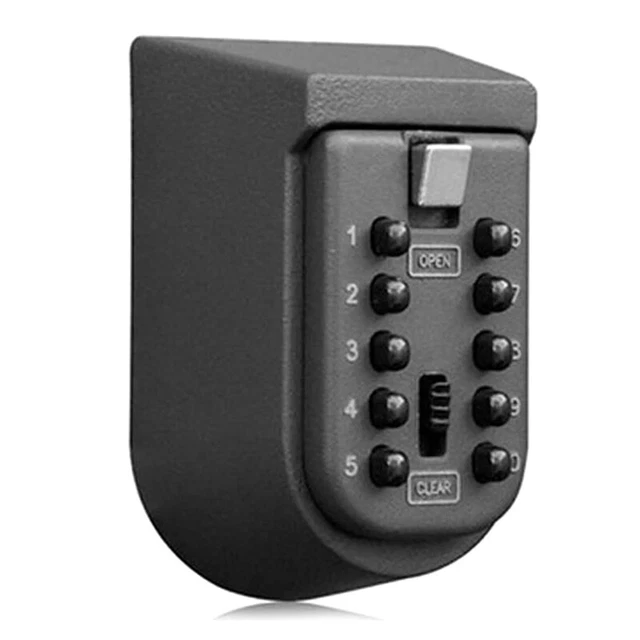 1Set Key Lock Box Button Key Box for Outside Wall Mount for Home Dark Gray F1O9