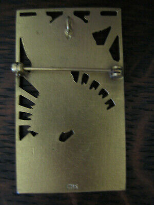 Vintage Art Deco Pendant/Pin. Mercury God Holding Globe. Stamped. 3