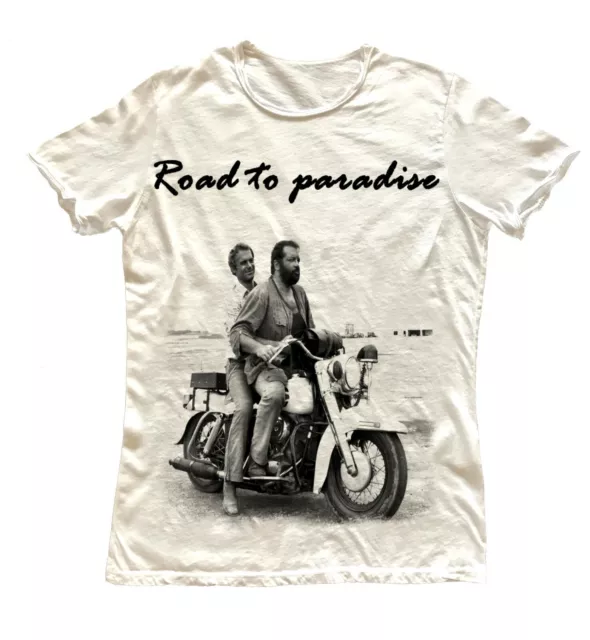 T-shirt stampata 100% cotone bud spencer road motor motori