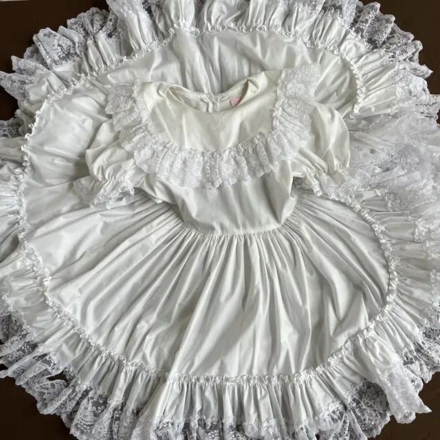 Vintage Dolls & Darlings LACE Girls Party Pageant Dress Full Circle Ruffle Sz 6