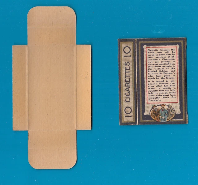 OLD EMPTY CIGARETTE packet + slide St.Dunstans Blind Soldiers & Sailors ...