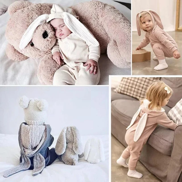 Tuta tutina con cappuccio neonato bambino bambina coniglio tuta abito vestiti Regno Unito 3