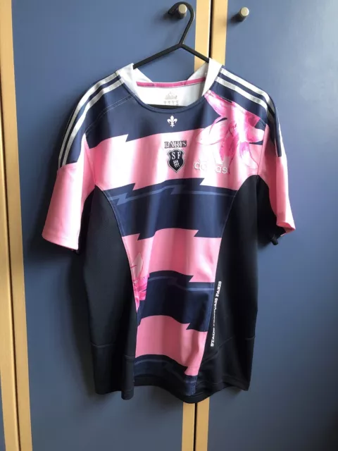 STADE FRANCAIS PARIS PINK GREY RUGBY SHIRT In Great Condition Size M