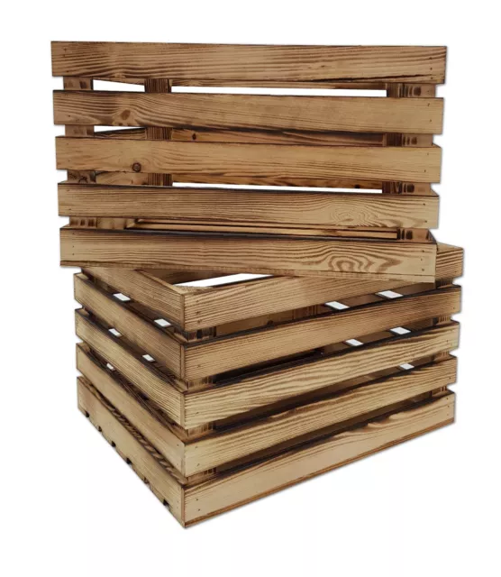 Holzkisten Obstkisten Apfelkisten Weinkiste 50x 40 x 30 cm Regal Geflammt