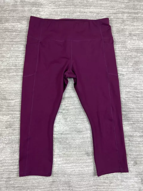AVIA PANTS WOMENS Extra Large 16-18 Capri Purple Active Performance Leggings  $12.99 - PicClick